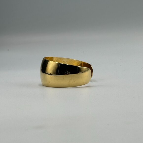 Vintage Monet Cuff Bracelet Gold Tone Chunky Sculptural Wide Band 6.5" - Picture 2 of 9